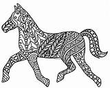 Horse Zentangle Coloring Preview sketch template