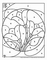 Number Color Spring Printable Pages Flower Coloring Kids Printables Woojr Sheet sketch template