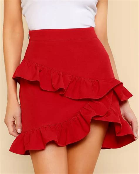 Custom Stylish Lady Short Ruffle Tight Pleated Warp Skirt Women