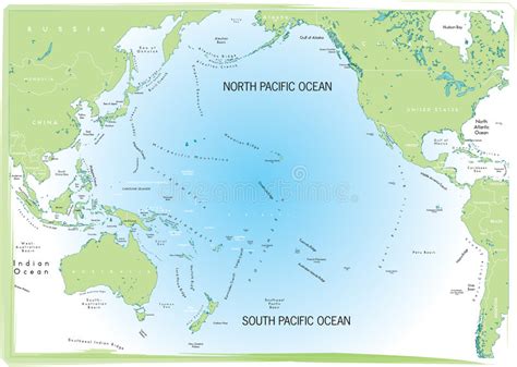ozean pazifik karte vektor abbildung illustration von nearsighted