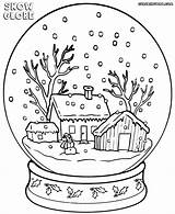 Snowglobe Schneekugel Coloringway sketch template