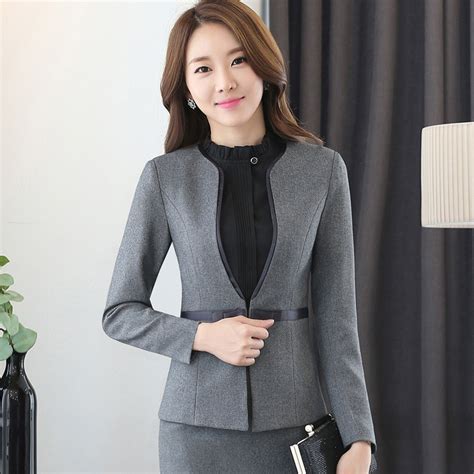 women business suits long sleeve fashion elegant office ladies suit simple  slim pants suits