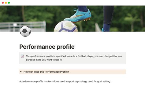performance profile notion template