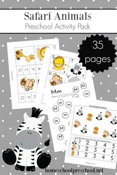 teach preschool   jungle animal printables
