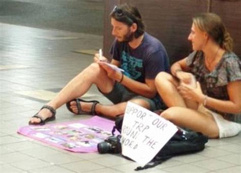 western tourist begs for money from thai people so they can travel daily mail online
