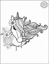 Unicorn Coloring Kids Pages Printable Hair Activities Magical Adults Color sketch template