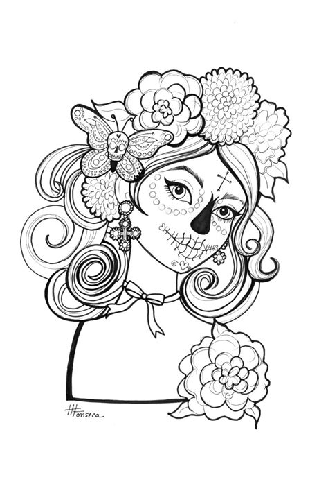 day   dead coloring pages