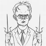 Dwight Schrute Sketch Doodle Two Post Pinocchio Dailies Cohen sketch template