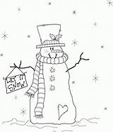 Snowman Scarf Prim Primitive Stitchery октобар Digi sketch template