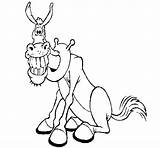 Grin Donkey Big Coloring Coloringcrew sketch template