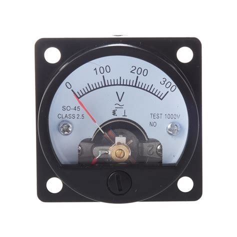 ac    analog dial panel meter voltmeter gauge black