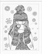 Coloring Pages Winter Book People Adult Sheets Girl Girls Camera sketch template