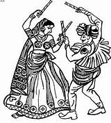 Dance Folk Clipart Indian Dandiya Dancing Coloring Traditional Wedding Pages Cartoon Gujarati Sangeet Drawings India Dances Festival Symbols Cliparts Embroidery sketch template