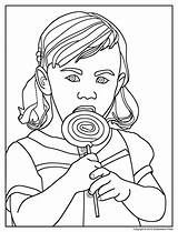 Coloring Pages Lollipop Girl Machines Simple Printable Getcolorings Color Kids sketch template