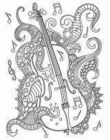Violin Colouring Zentangle Colorish Kolorowanka sketch template