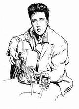 Elvis Presley Coloring Pages Drawing Drawings Cartoon Printable Rockabilly Color Rock King Line Adult Tattoo Roll Sheets Behance Clip Draw sketch template