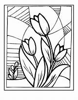 Glass Stained Coloring Pages Adults Painting Kids Flowers Spring Flower Designs Printable Tulips Patterns Paint Mosaic Bestcoloringpagesforkids Tulip Diy Pattern sketch template