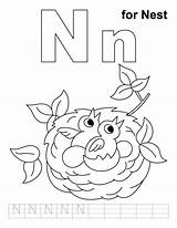 Coloring Letter Nest Pages Preschool Template Alphabet Handwriting Practice Kids Sound Letters Sheet Worksheets Activities Printable Sheets Consonant Pre Crafts sketch template
