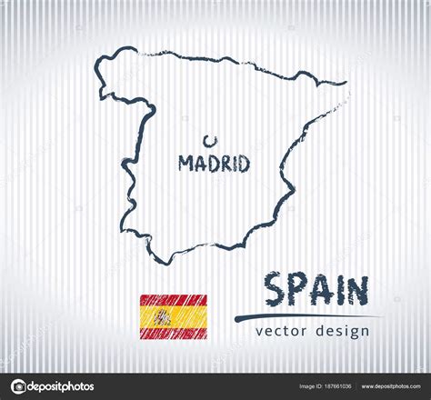 Mapa Dibujo España Vector Nacional España Dibujar Mapa