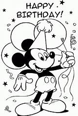 Mickey Mouse Coloring Birthday Pages Happy Minnie Clubhouse Balloons Party Bring Printable Balloon Disney Drawing Print Cake Color Tocolor Parties sketch template