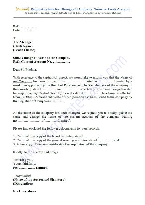 request letter  change  company   bank account