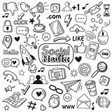 Social Doodle Doodles Communic Internet Network Website Thehungryjpeg sketch template