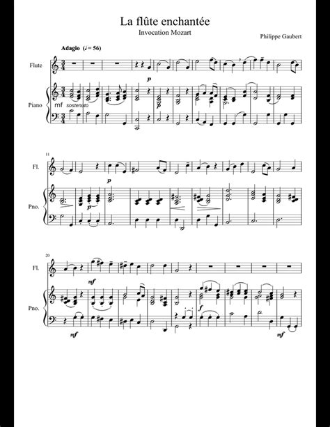 la flute enchantee sheet   flute piano