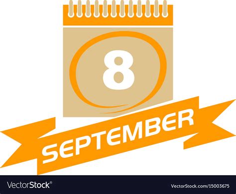 september calendar  ribbon royalty  vector image