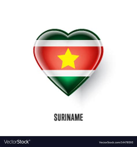 patriotic heart symbol  suriname flag vector image