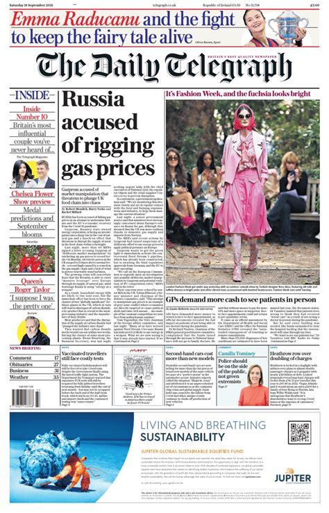 Daily Telegraph Front Page 23rd Of July 2020 Tomorrow S Papers Today