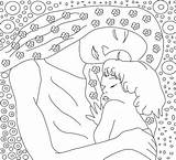 Klimt Gustav Coloring sketch template