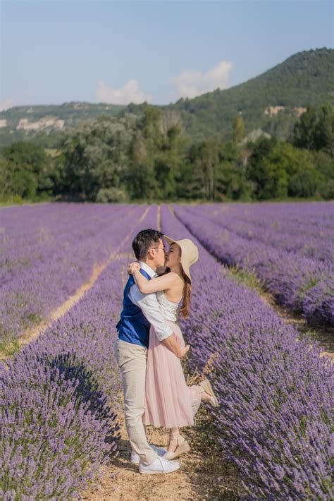 Vendors Engagement Shoot In Lavender Fields Of Provence France
