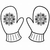 Mittens Coloring Pages Winter Clipart Mitten Snowflake Printable Cute Sheets Template Kids Drawing Christmas Color Gloves Colouring Clip Applique Snowman sketch template