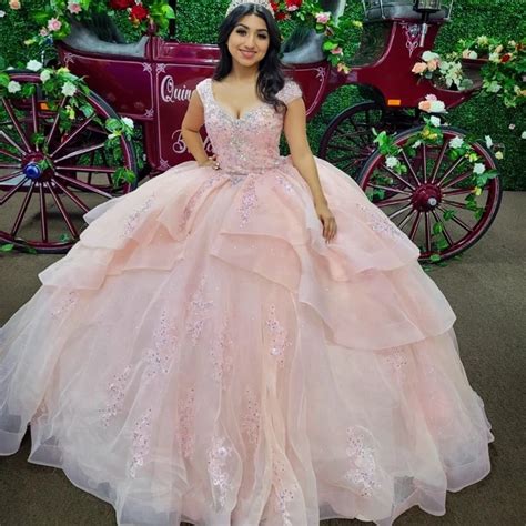Angelsbridep Light Pink Beaded Ball Gown 15 Year Old Girls Quinceanera