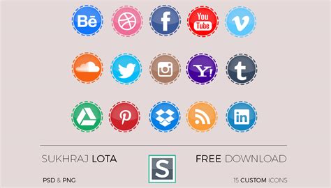 custom social network icons    behance