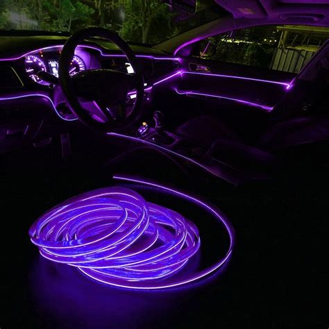 cm purple led car interior decorative atmosphere wire strip light lamp ebay