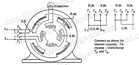 single phase motor wiring diagram  capacitor collection
