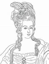 Marie Antoinette Coloring Queen Reine French Pages Coloringsky Drawing Getcolorings Color sketch template