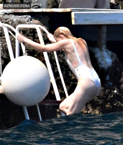 Amber Heard Sexy Wearing Her White Swimsuit On Holiday In The Amalfi