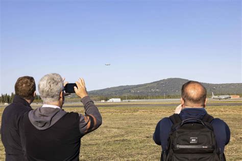 large civilian drone takes     time   international airport  alaska