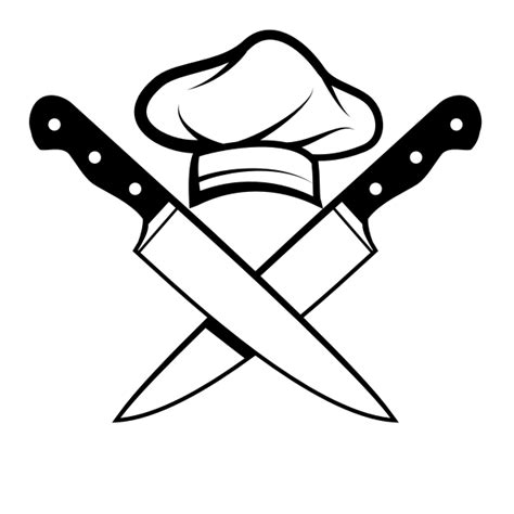 chef hat  knives doevme baski logo tasarimi