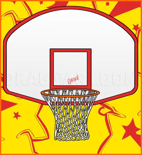 draw  basketball hoop step  step drawing guide  dawn dragoart