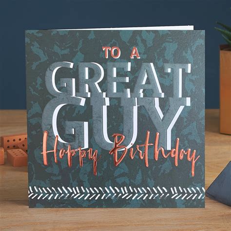 great guy happy birthday male birthday card  etsy