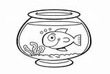 Fish Bowl Coloring Clipart Printable Clip Drawing Pages Sheet Template Cat Goldfish Cliparts Fishbowl Color Pet Colouring Cartoon Print Pets sketch template