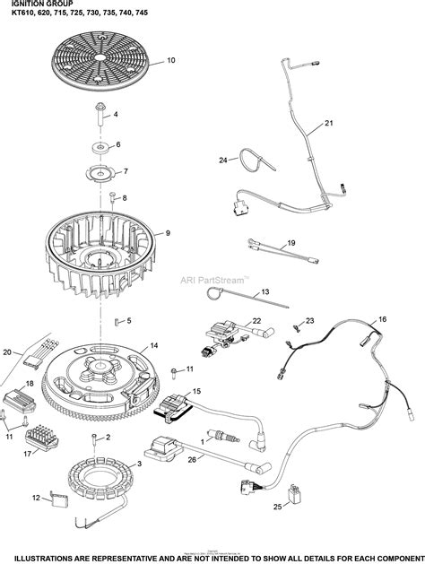 kohler kt  mtd  hp  kw parts diagram  ignition