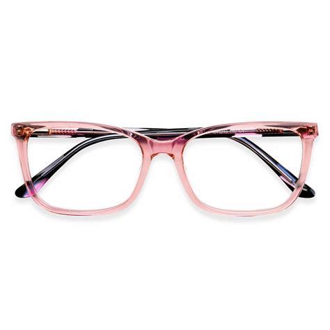 z1011 rectangle wayfarer pink eyeglasses frames leoptique