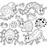 Coloring Insects Bug Pages Insect Bugs Surfnetkids Sheets Spider Six Colouring Color Kids Printable Clipart Books Caterpillar Fargelegging Tegninger Animal sketch template