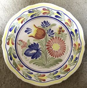 vintage henriot quimper pottery hand painted floral dinner plate  france ebay