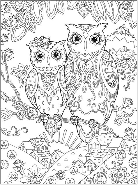 adult coloring pages owls