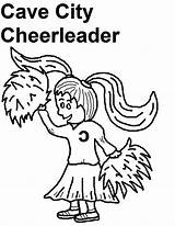 Coloring Cheerleader Caveman Cave Pages City sketch template
